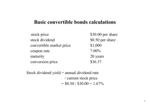 Basic convertible bonds calculations