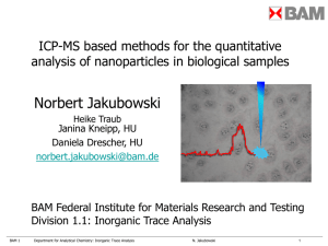 ICP-MS absed methods for the quantitative analysis of nanoparticles