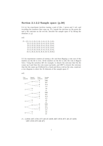Section 2.1-2.2 Sample space (p.38)