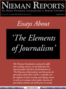 Essays About 'The Elements of Journalism,' Nieman Reports