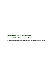 UAB Plan for Languages