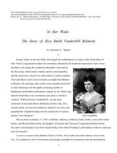 In Her Wake: The Story of Alva Smith Vanderbilt Belmont