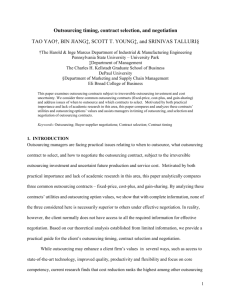 Outsourcing timing, contract selection, and negotiation TAO YAO