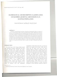 mathema tical and descriptive classification of mandibular dental