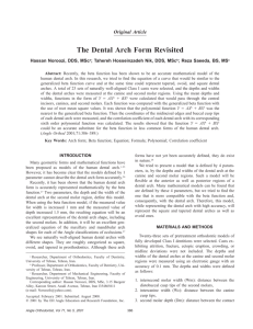The Dental Arch Form Revisited