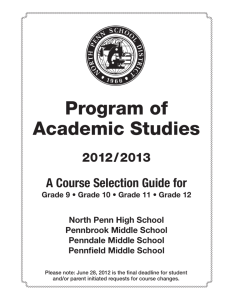Program of Academic Studies - North Penn School District