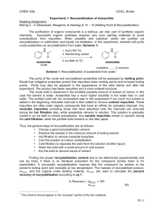 Exp 1 - Recrystallization of Acetanilide