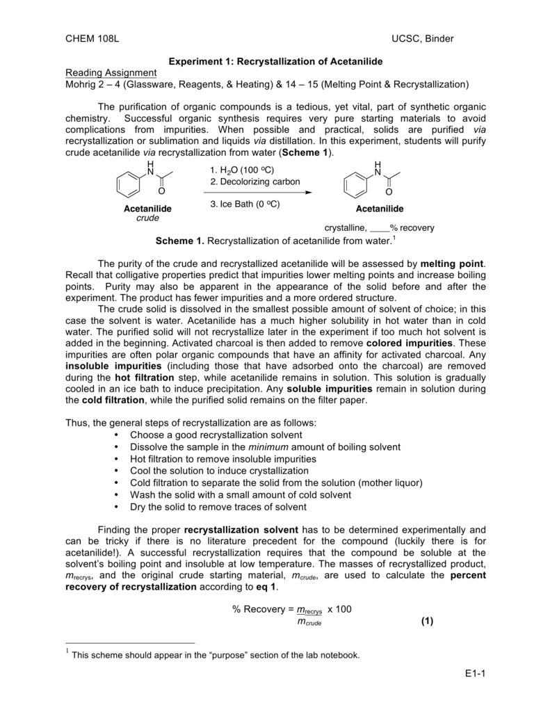 organic chemistry lab melting points report example