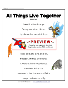 All Things Live Together - Super Teacher Worksheets