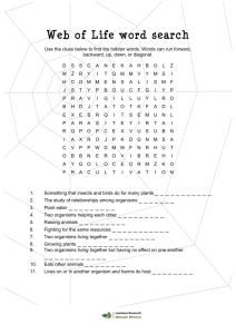 Web of Life word search