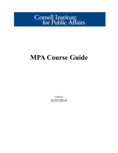 MPA Course Guide - Cornell Institute for Public Affairs