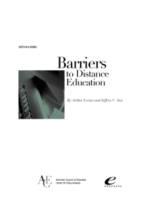 Barriers to Distance Education - American Council on Education