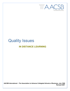 Quality Issues in Distance Learning