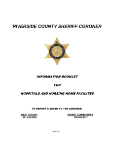 Hospital Instructions - Riverside County Sheriff's Department