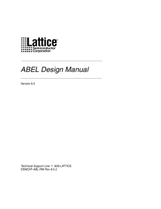 ABEL Design Manual - Lattice Semiconductor
