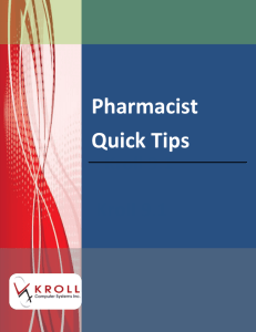 Pharmacist Quick Tips