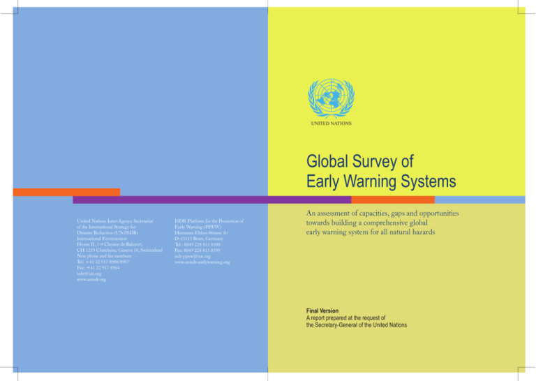 Global Survey Of Early Warning Systems