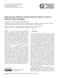Heterogeneous chemistry of monocarboxylic acids on α