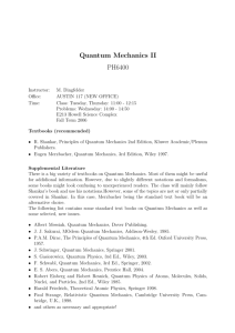 Quantum Mechanics II PH6400