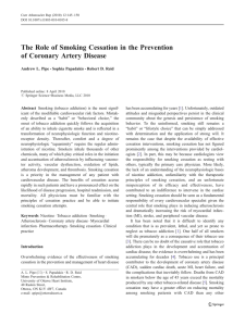 The Role of Smoking Cessation in the Prevention of Coronary Artery