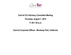 Care1st Advisory Committee Meeting Minutes