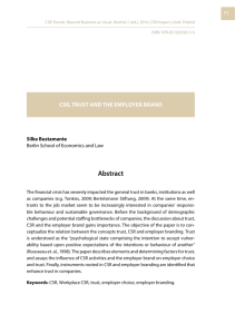 CSR, TRuST and The employeR BRand
