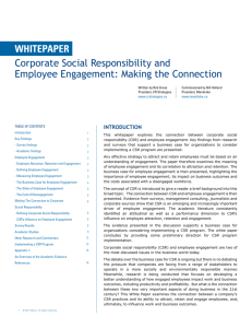 Corporate Social Responsibility and Employee Engagement