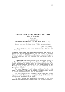 THE COLONIAL LAWS VALIDITY ACT, 1865.