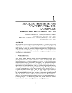 Enabling Primitives for Compiling Parallel