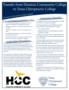 Transfer from Houston Community College to Texas Chiropractic