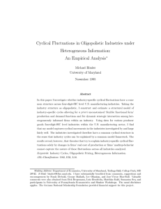 Cyclical Fluctuations in Oligopolistic Industries under