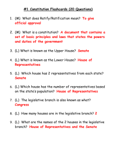 #1 Constitution Flashcards (20 Questions) 1. (M) What does Ratify