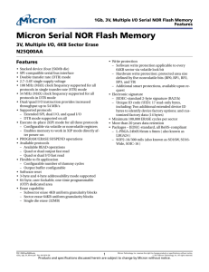 1Gb, 3V, Multiple I/O Serial NOR Flash Memory