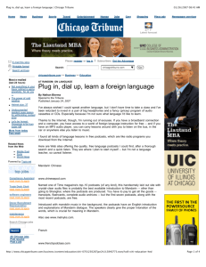 Plug in, dial up, learn a foreign language | Chicago
