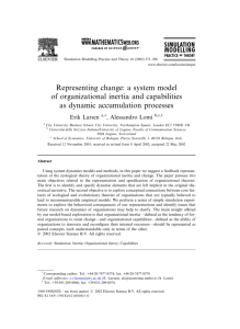 Representing change: a system model of organizational inertia and