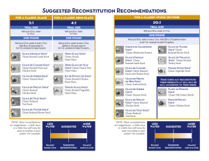 Reconstitution Suggestions and Guide