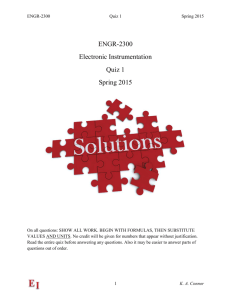 ENGR-2300 Electronic Instrumentation Quiz 1 Spring 2015