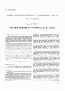 PRINCIPAL FEATURES OF EVAPORITE KARST IN CANADA