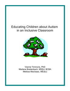 Educating Children about Autism in an Inclusive Classroom