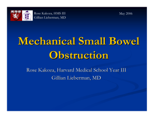 Mechanical Small Bowel Obstruction