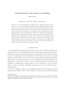 Intermediation and Resale in Networks