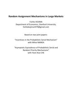Random Assignment Mechanisms in Large Markets
