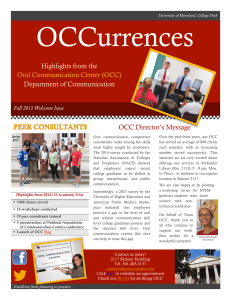 the OCC's Fall Newsletter