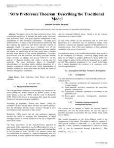State Preference Theorem: Describing the Traditional Model