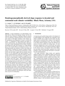 Dendrogeomorphically derived slope response to decadal