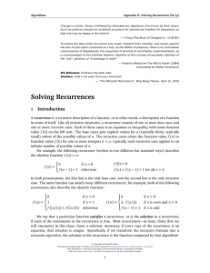 Solving Recurrences