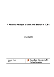 A Financial Analysis of the Czech Branch of TOPS