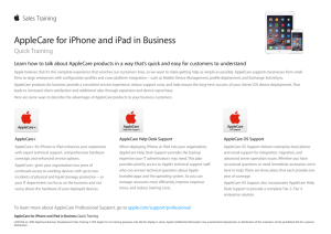 Quick Training - AppleCare for iPhone and iPad in Business.pages