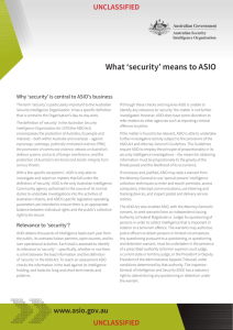 What 'security' means to ASIO