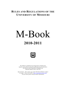 Rules and Regulations, University - Mizzou Life